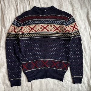 VINTAGE 60’s/70’s MABAN OF SCOTLAND WOOL KNIT FAIR ISLE SWEATER